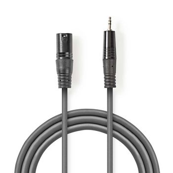 Cavo Audio XLR | Maschio a 3 Pin XLR - Maschio da 3,5 mm | 3.0 m | Grigio