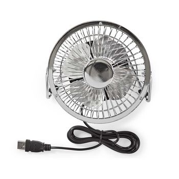 Metal mini fan |  Diameter 10cm |  Power supply via USB connection |  Chrome
