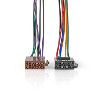  Standard-ISO-Kabel | Radiostecker - 2x Autostecker | 0,15 m | Mehrfarbig 