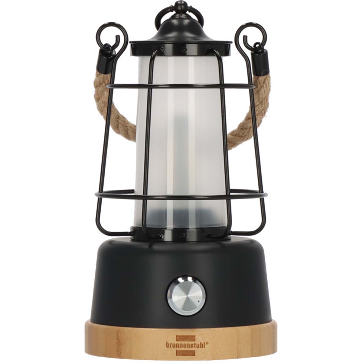 Oplaadbare campinglamp CAL 1 met henneptouw en bamboevoet (370 lm, IP44, brandtijd tot 75h, instelbare