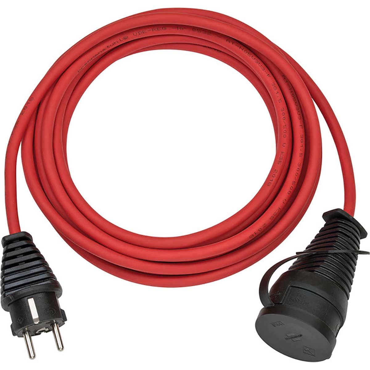 Uiterlijk Kikker Het is goedkoop BREMAXX® outdoor verlengkabel (10m kabel in rood, voor kort buitengebruik  IP44, toepasbaar tot -35 °