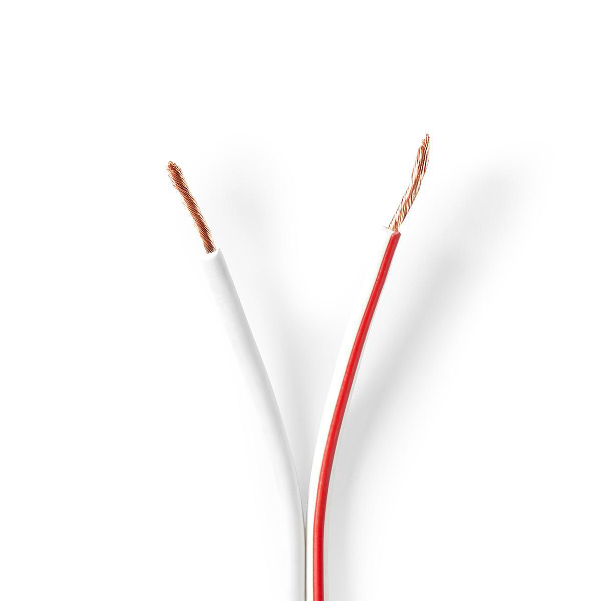 Speaker Cable 2 x 1.50 mm² Copper 100.0 m Round PVC White