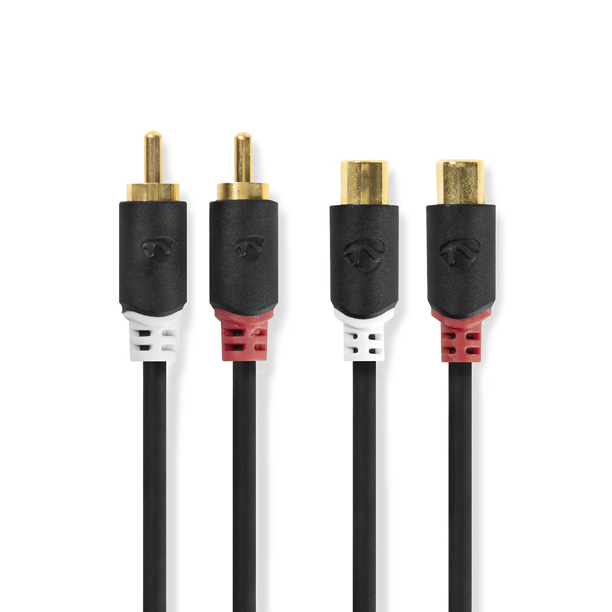 Stereo Audio Cable 2x RCA Male 2x RCA Female Gold Plated 2.00 m