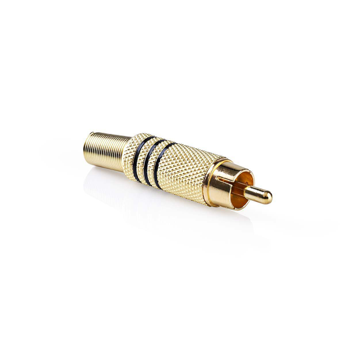 Conector Rca Recto Macho Chapado En Oro Soldar Diámetro De Entrada Del Cable 70 Mm 