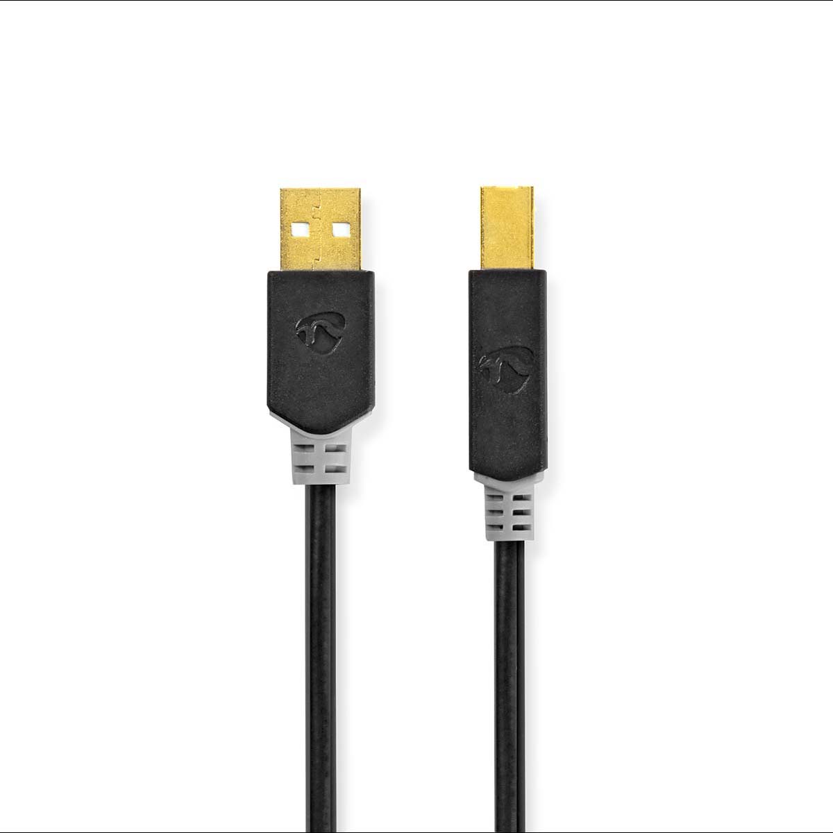 USB-kabel | USB 2.0 | USB-A Han | USB-B han | 480 Mbps | Guldplateret .