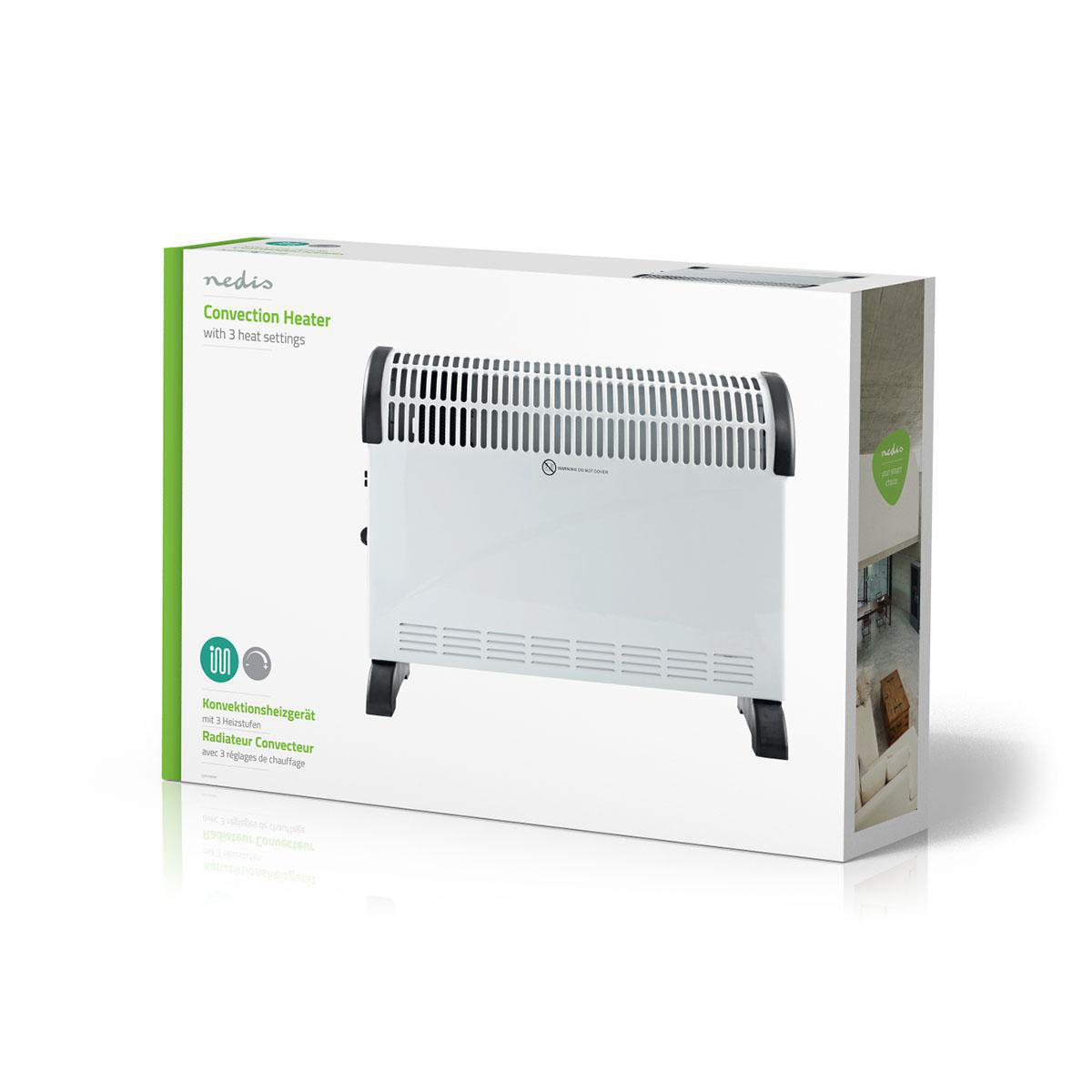 NEW 2000W PORTABLE CONVECTOR HEATER RADIATOR ADJUSTABLE WITH 3 HEAT SETTINGS 