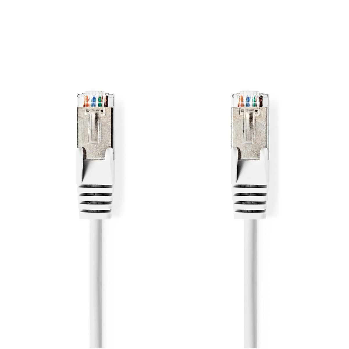 CAT6a Network Cable | SF/UTP | RJ45 Male | RJ45 Male | 7.50 m | Round | PVC | White | Tag