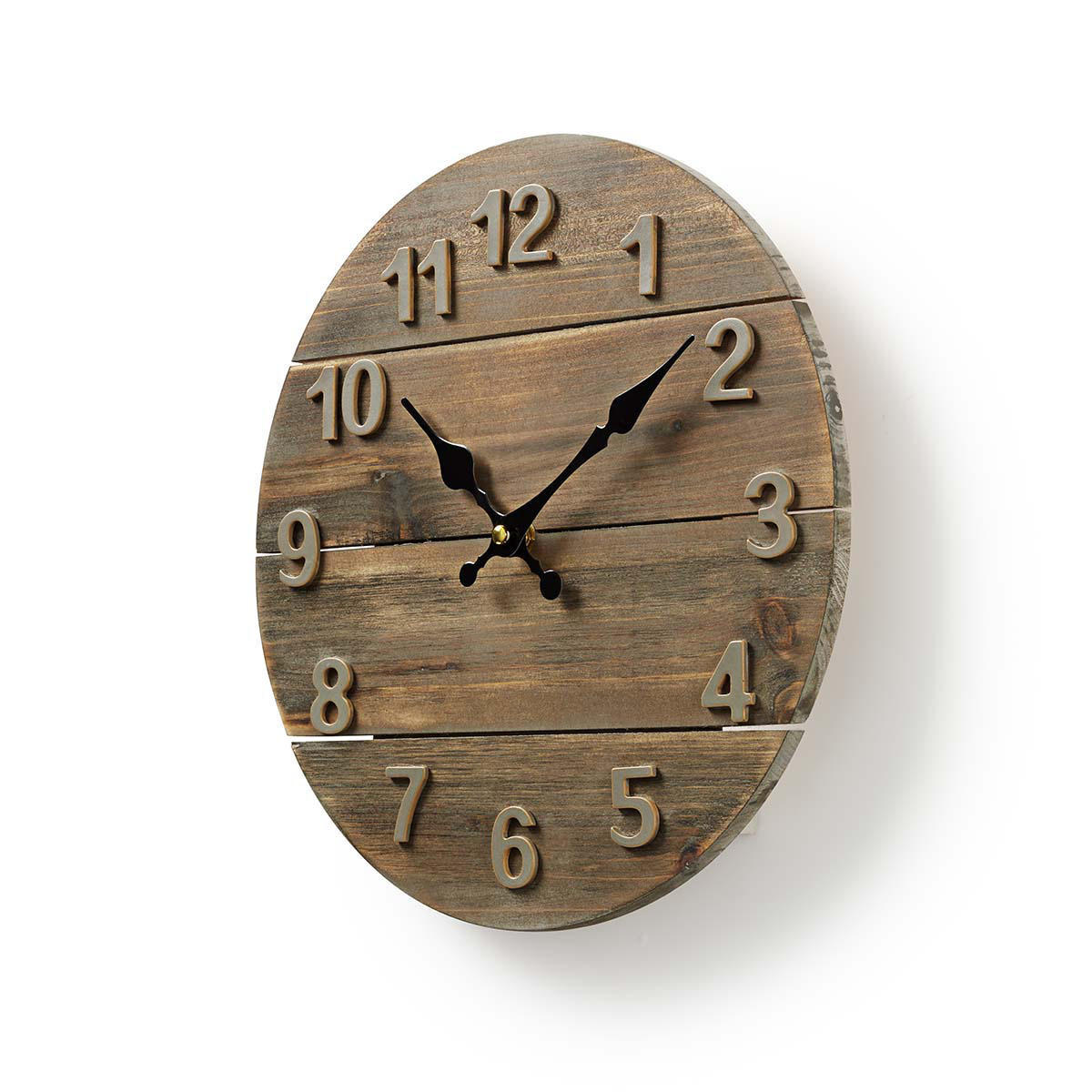 Nedis Rustic Wooden Distressed Wall Clock 30cm Diameter For Kitchen Living Room 5412810270019 Ebay