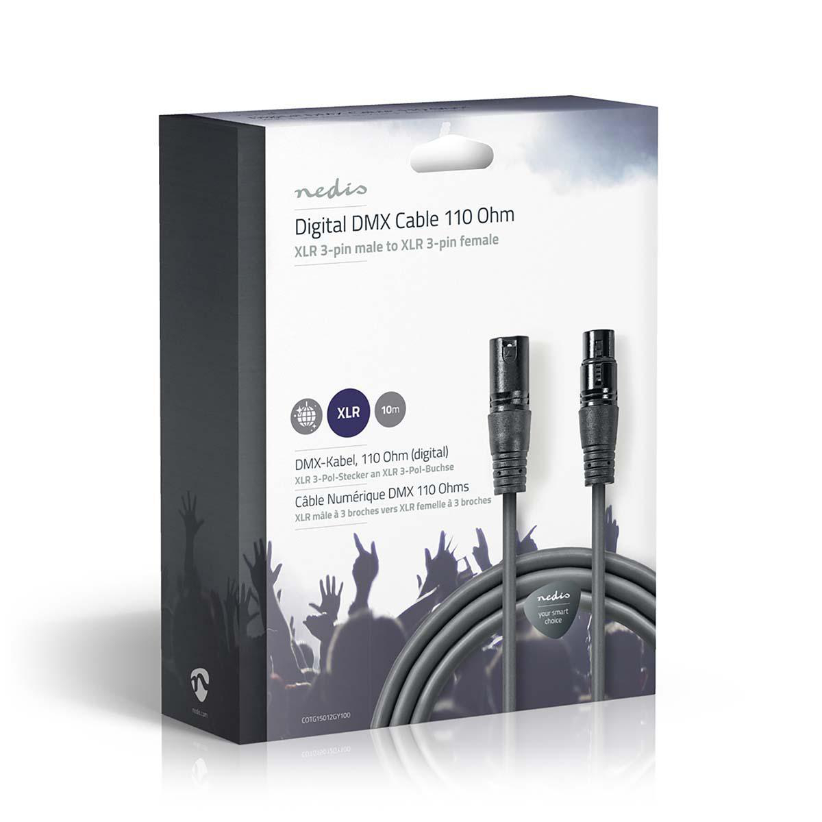 DMX-Adapterkabel | XLR 3-Pin Stecker | XLR 3-Pin Buchse | Vernickelt ...