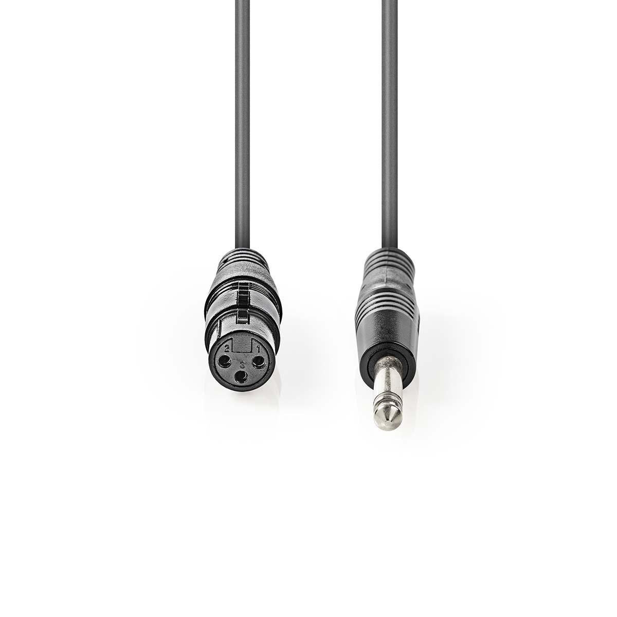 Balansoimaton Audiojohto XLR 3 Pin Naaras 6 35 Mm Uros Niklattu