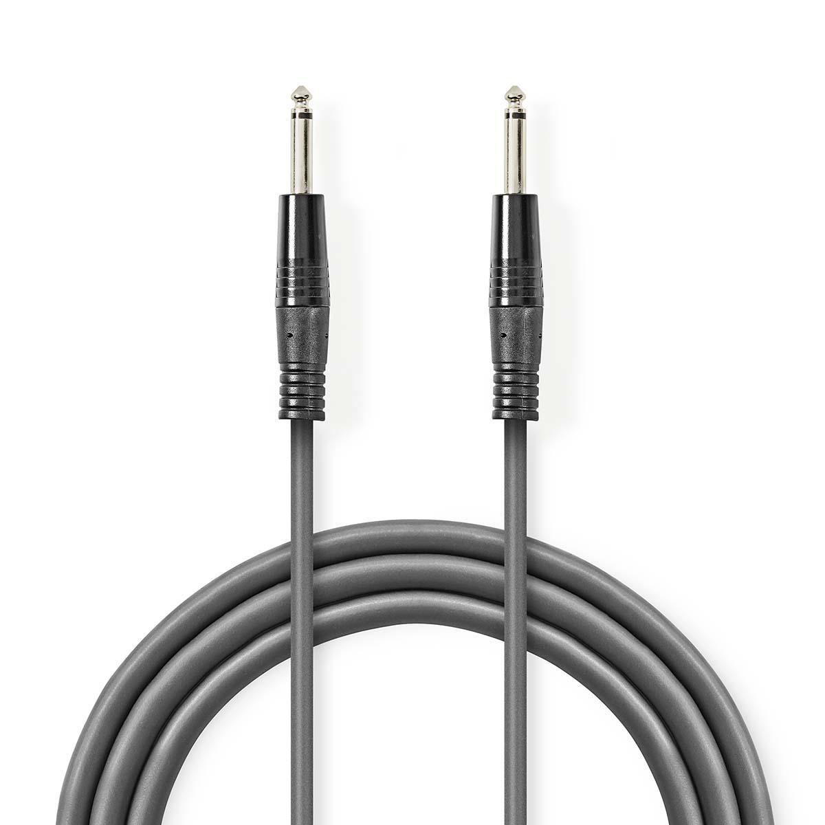 Mono Audio Cable | 6.35 mm Male | 6.35 mm Male | Nickel Plated | 3.00 m ...