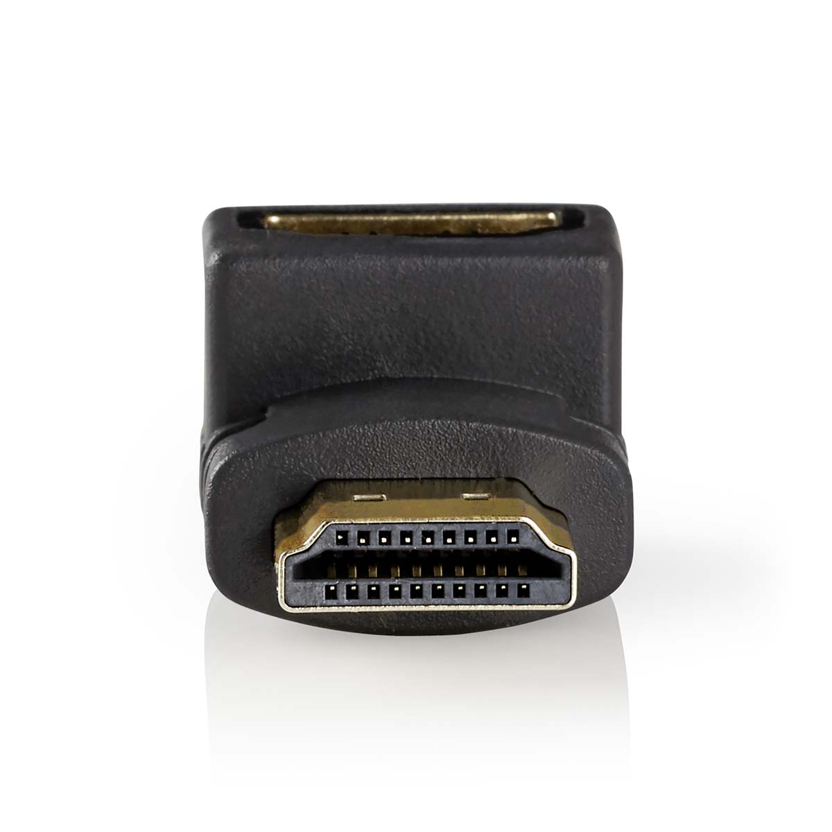 HDMI™ Adapter | HDMI™ Connector | HDMI™ Female | Gold Plated | Angled 90° | ABS | Anthracite | 1 ...