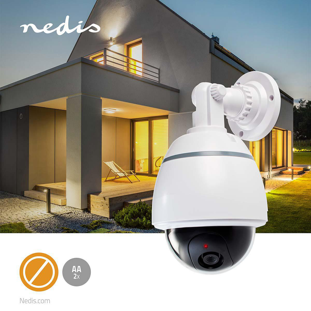 Dummy Security Camera | Dome | Battery Powered | Indoor | White