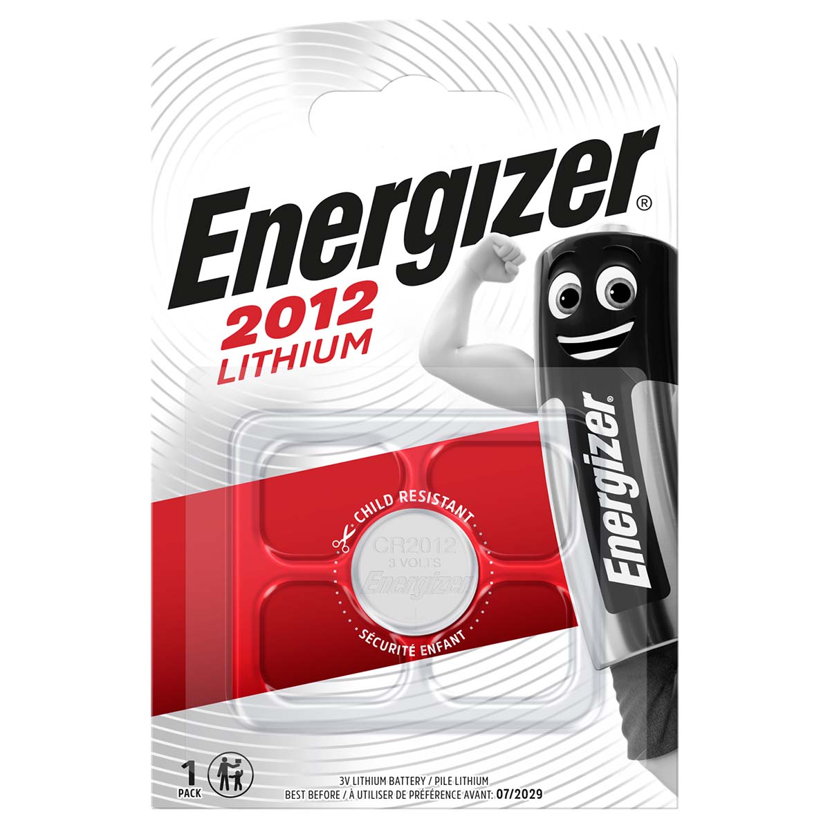 3 x Energizer CR 2012 3V Lithium Batterie Knopfzelle 58mAh im Blister 