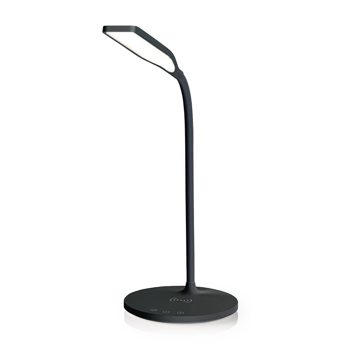 Lampe de table LED luminaire recharge sans fil noir gradateur