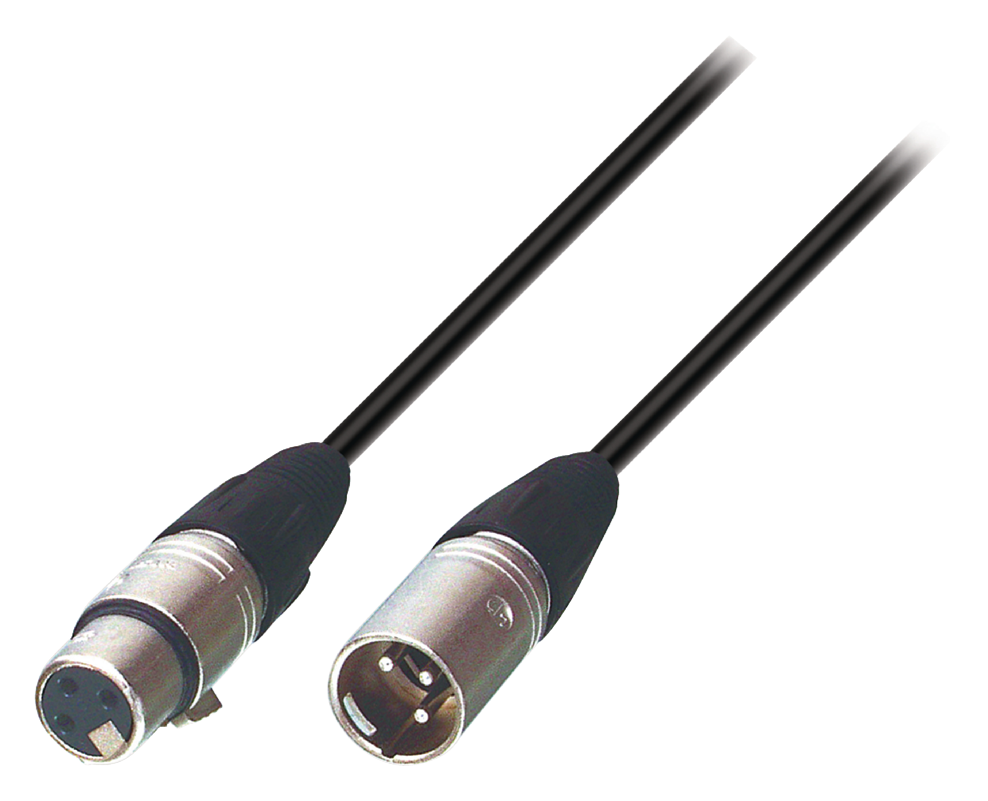 Cable Haut-Parleur XLR 3p Mâle - XLR 3 broches Femelle 3.00 m Noir