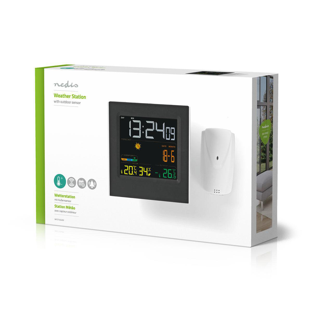 RISEPRO Wireless Weather Station with 3 Sensors in/Out and LED Weather Station 