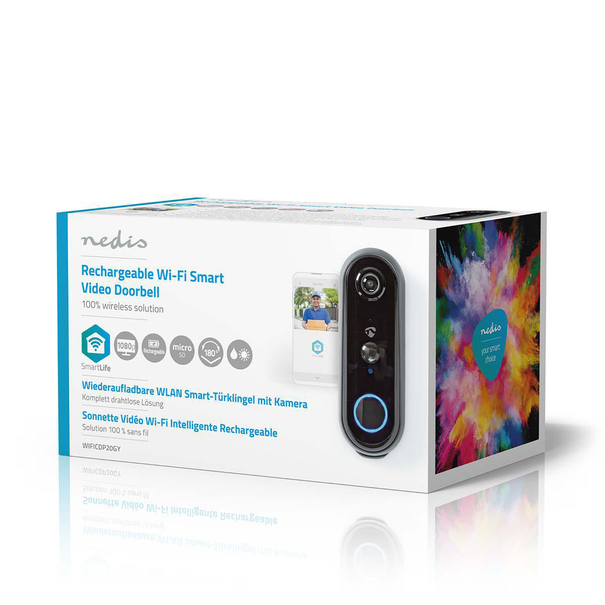 Nedis-WLAN Smart-Sonnette avec caméra-App-Contrôle-Microsd slot
