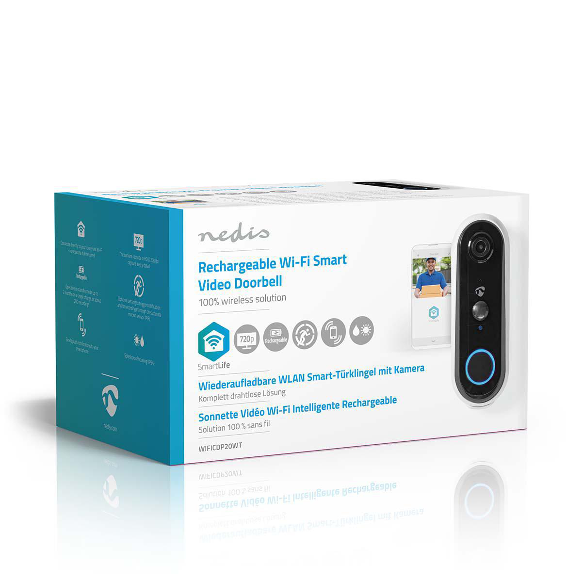 WiFi Smart Wireless Türklingel HD 720P WLAN Video Türsprechanlage Nachtsicht 