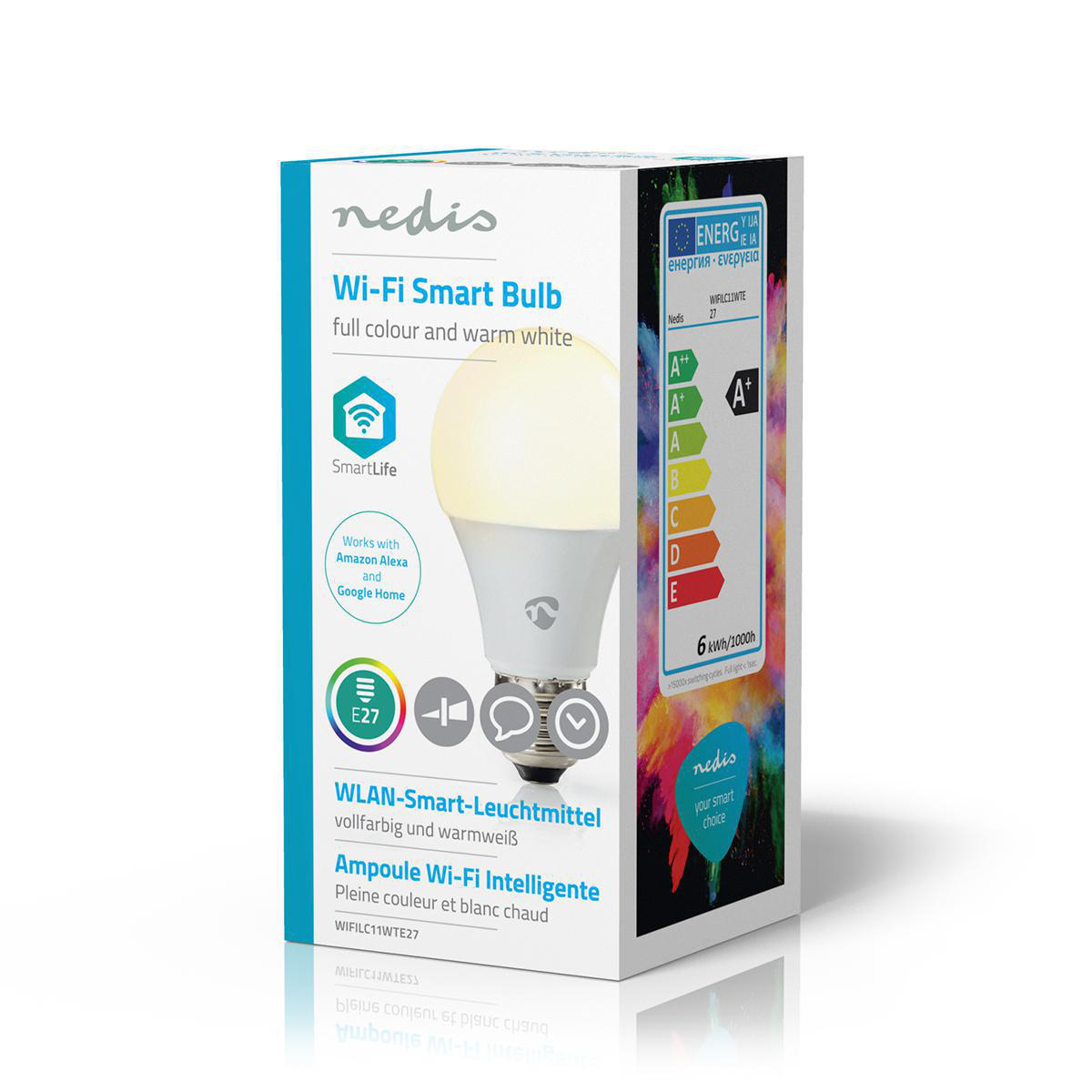 Nedis WiFi Smart LED Bulbs Warm to Cool White E27 3 pack WIFILW30WTE27 