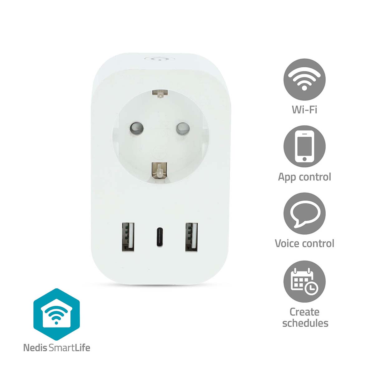 SmartLife Smart Plug | Wi-Fi | IP21 | Power meter | 3680 W | Type 