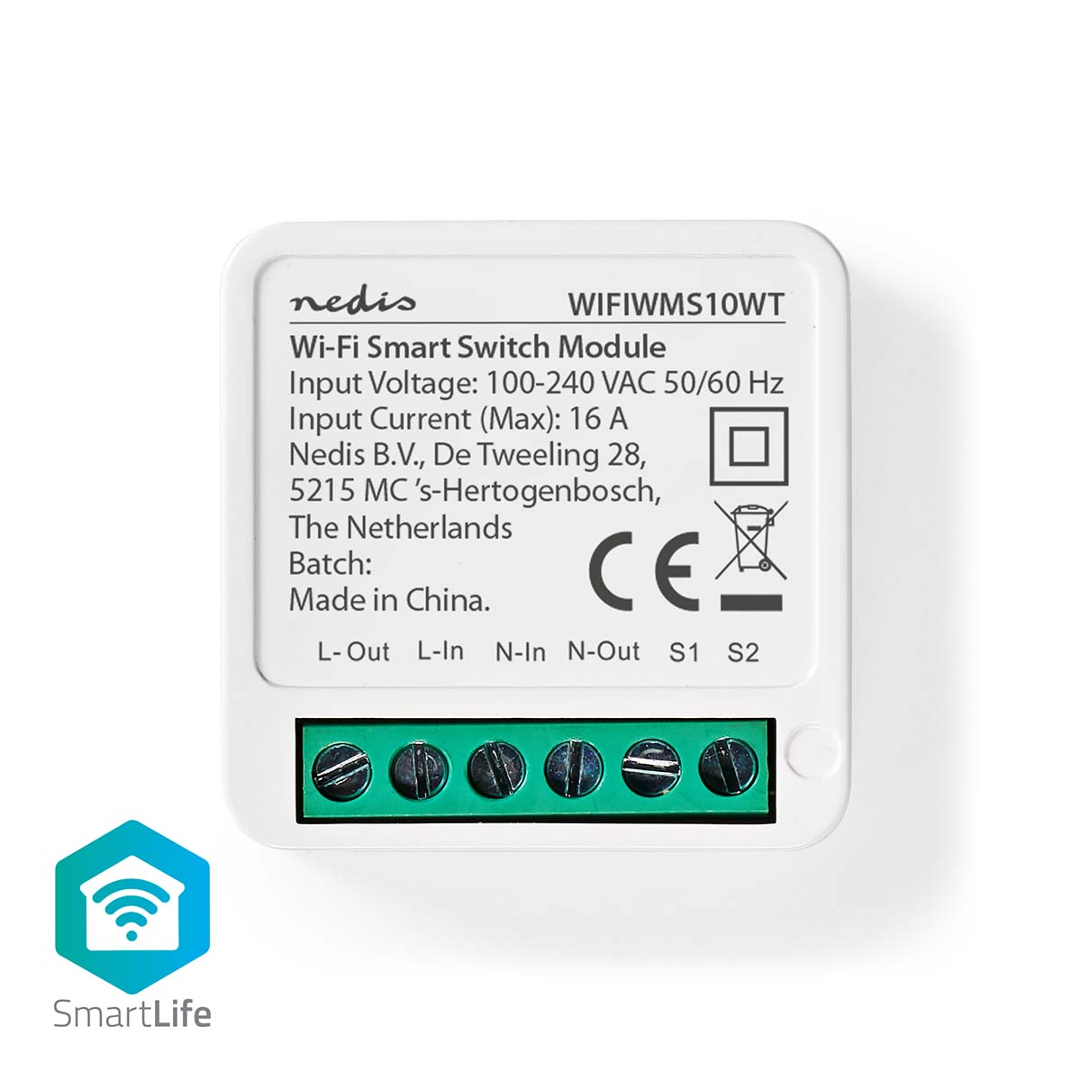 Interrupteur mural simple tactile Nedis SmartLife WiFi en verre 86