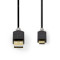 USB kaapeli | USB 2.0 | USB-A Uros | USB-C™ Uros | 480 Mbps | Kullattu | 3.00 m | Pyöreä | PVC | Antrasiitti | Laatikko