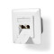 Network Wall Box | In-Wall | 2 port(s) | CAT6a | Straight | Female | Gold Plated | PVC | White | Box