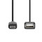 USB Micro-B Adapter | USB 2.0 | USB Micro-B Stecker | USB-A Buchse | 480 Mbps | 0.20 m | Rund | Vernickelt | PVC | Schwarz | Box