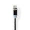 USB kábel | USB 2.0 | USB-A Dugasz | USB Micro-B Dugasz / USB-C™ Dugasz | No Data Transfer | Nikkelezett | 2.00 m | Kerek | Nejlon Tok | Fekete | Doboz
