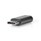 USB-Adapter | USB 2.0 | USB-C™ Stecker | USB Micro-B Buchse | 480 Mbps | Vernickelt | Schwarz | Box