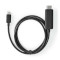 USB-Adapter | USB 3.2 Gen 1 | USB-C™ Male | HDMI™ Connector | 2.00 m | Rond | Vernikkeld | PVC | Zwart | Doos