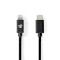 Lightning Kabel | USB 2.0 | Apple Lightning 8-pin | USB-C™ Han | 480 Mbps | Nikkelplateret | 1.00 m | Runde | PVC | Sort | Konvolut
