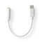 Adattatore USB | USB 2.0 | USB-C™ Maschio | 3,5 mm femmina | 0.10 m | Tondo | Placcato nickel | PVC | Bianco | Polybag