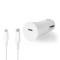 Autolader | 1.67 / 2.22 / 3.0 A | Outputs: 1 | Poorttype: USB-C™ | Lightning 8-Pins (Los) Kabel | 1.0 m | 20 W | Automatische Voltage Selectie | PD3.0 20W