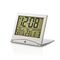 Digital-Schreibtisch-Wecker | LCD-Anzeige | 5 cm | Faltbar | Datumsanzeige | Timerfunktion | Raumtemperatut | Ja | Silber