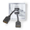 HDMI™ Wandcontactdoos | 2x HDMI™ Female | 4K@60Hz | HDMI™ Female | Zwart | 18 Gbps | Verguld | Envelop