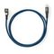 USB kabel | USB 2.0 | Apple Lightning 8pinový | USB-C™ Zástrčka | 480 Mbps | Poniklované | 2.00 m | Kulatý | Nylon / Opletený | Černá / Modrá | Box s Okénkem