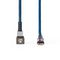 USB-kabel | USB 2.0 | USB-C™ Hann | USB-C™ Hann | 480 Mbps | Gull belagt | 2.00 m | Rund | Flettet / Nylon | Blå / Sort | Deksel Vindusboks