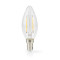 LED Filament Bulb E14 | Candle | 2 W | 250 lm | 2700 K | Warm White | 1 pcs | Clear