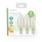 LED Filament Bulb E14 | Candle | 4.5 W | 470 lm | 2700 K | Warm White | 3 pcs | Clear
