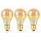 Bombilla de Filamento LED E27 | A60 | 3.8 W | 250 lm | 2100 K | Regulable | Luz muy cálida | 3 uds.