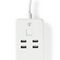 Regleta SmartLife | Wi-Fi | 3x Toma de corriente (CEE 7/3) / 4 x USB | 16 A | 3680 W | Longitud del cable de alimentación: 1.8 m | -10 - 40 °C | Android™ / IOS | Blanco